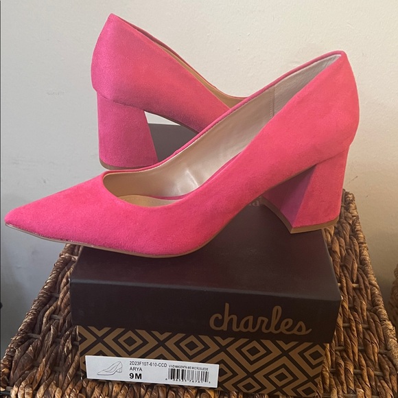 Charles By Charles David Shoes - Charles David Pink suede block heels. Size 9